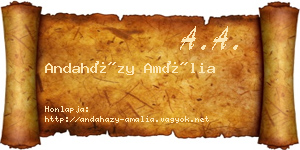 Andaházy Amália névjegykártya